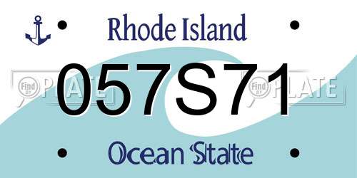 057S71 Rhode Island License Plate