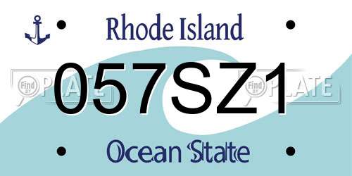 057SZ1 Rhode Island License Plate