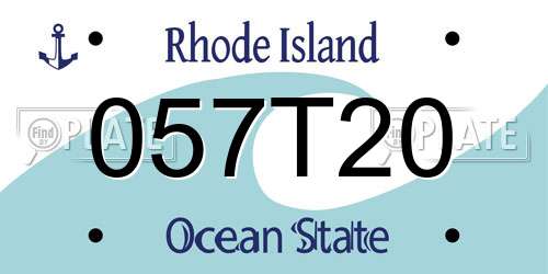 057T20 Rhode Island License Plate