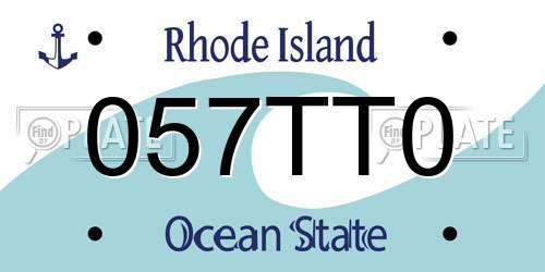 057TT0 Rhode Island License Plate
