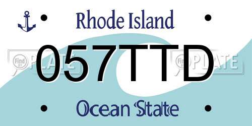 057TTD Rhode Island License Plate