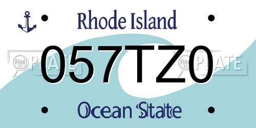 057TZ0 Rhode Island License Plate