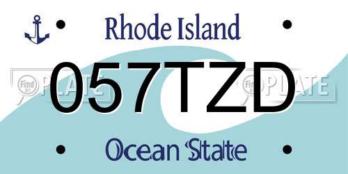 057TZD Rhode Island License Plate