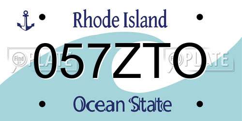 057ZTO Rhode Island License Plate