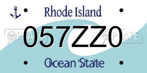 057ZZ0 Rhode Island License Plate