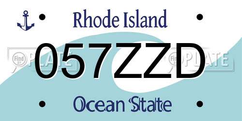 057ZZD Rhode Island License Plate