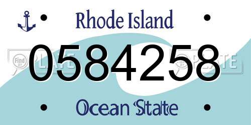 0584258 Rhode Island License Plate