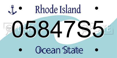 05847S5 Rhode Island License Plate