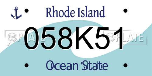 058K51 Rhode Island License Plate