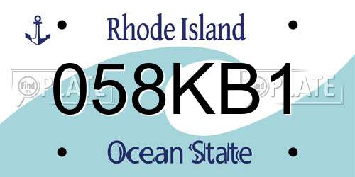 058KB1 Rhode Island License Plate