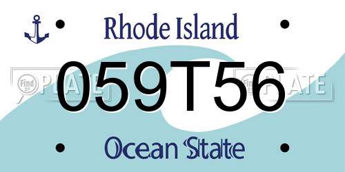 059T56 Rhode Island License Plate