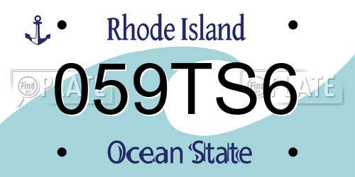 059TS6 Rhode Island License Plate