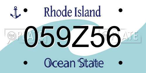 059Z56 Rhode Island License Plate