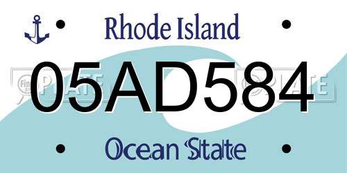05AD584 Rhode Island License Plate
