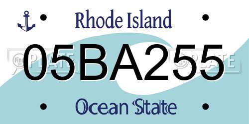 05BA255 Rhode Island License Plate