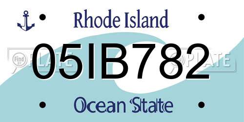 05IB782 Rhode Island License Plate