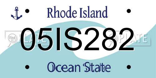 05IS282 Rhode Island License Plate