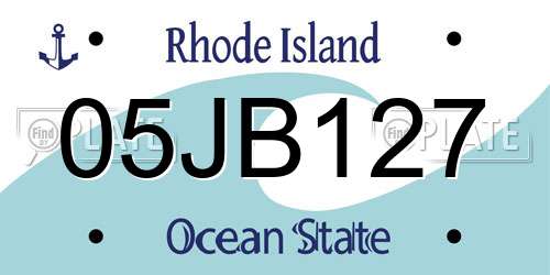 05JB127 Rhode Island License Plate