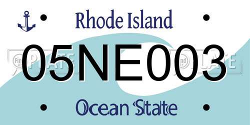 05NE003 Rhode Island License Plate