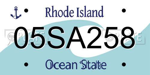 05SA258 Rhode Island License Plate