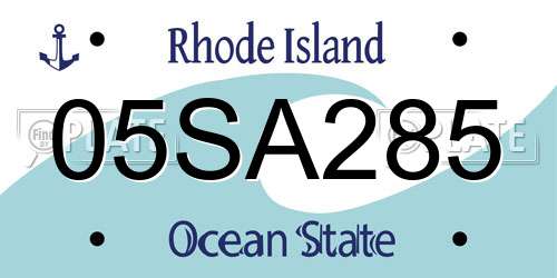 05SA285 Rhode Island License Plate