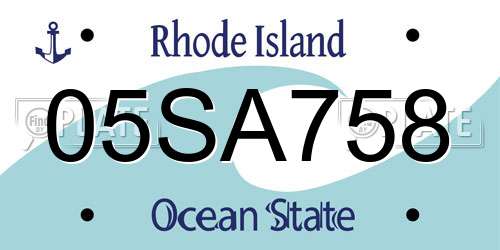 05SA758 Rhode Island License Plate