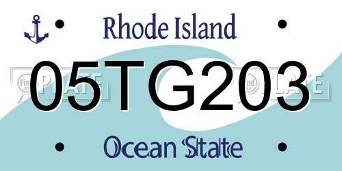 05TG203 Rhode Island License Plate