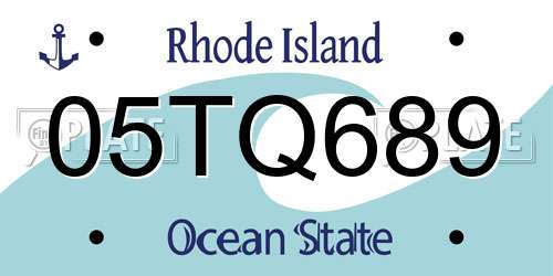 05TQ689 Rhode Island License Plate