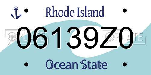 06139Z0 Rhode Island License Plate