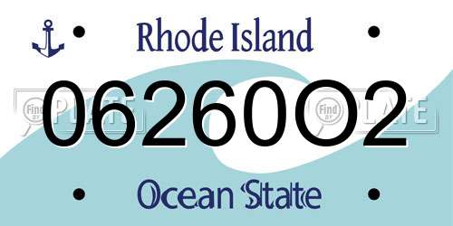 06260O2 Rhode Island License Plate