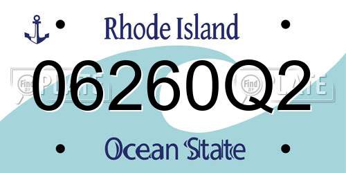 06260Q2 Rhode Island License Plate