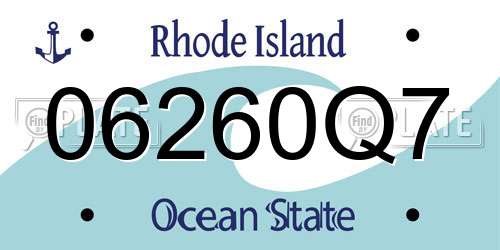 06260Q7 Rhode Island License Plate
