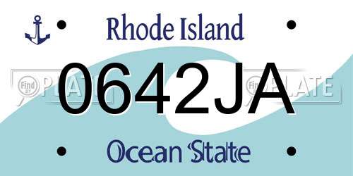 0642JA Rhode Island License Plate