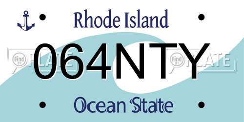 064NTY Rhode Island License Plate