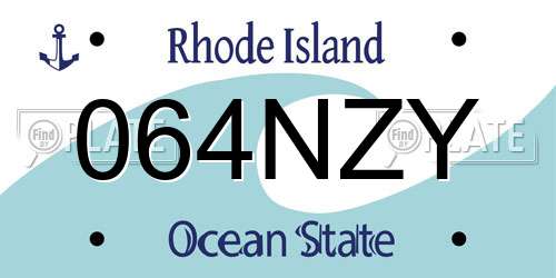 064NZY Rhode Island License Plate