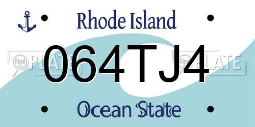 064TJ4 Rhode Island License Plate