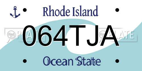 064TJA Rhode Island License Plate