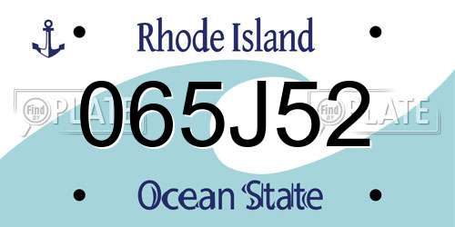 065J52 Rhode Island License Plate