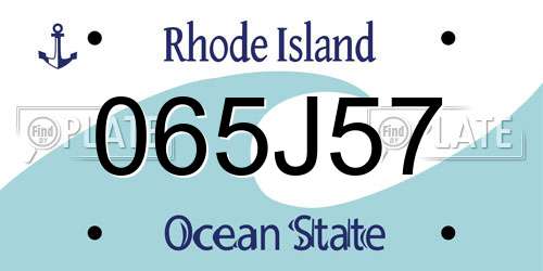 065J57 Rhode Island License Plate