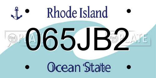 065JB2 Rhode Island License Plate