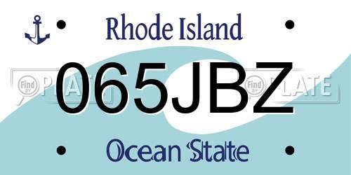 065JBZ Rhode Island License Plate