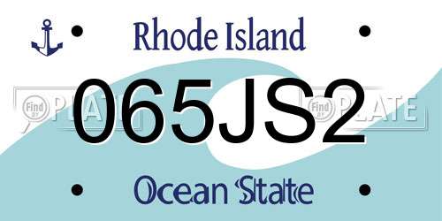 065JS2 Rhode Island License Plate