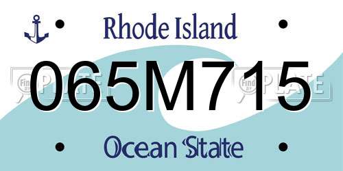 065M715 Rhode Island License Plate