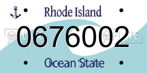 0676002 Rhode Island License Plate
