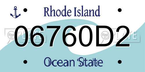 06760D2 Rhode Island License Plate
