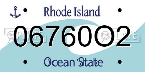 06760O2 Rhode Island License Plate