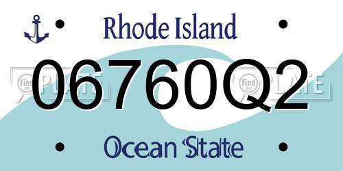 06760Q2 Rhode Island License Plate