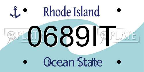 0689IT Rhode Island License Plate