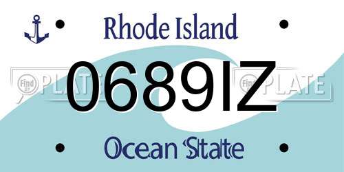 0689IZ Rhode Island License Plate