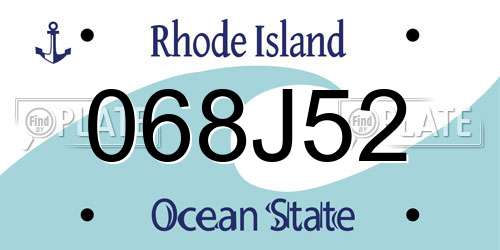 068J52 Rhode Island License Plate